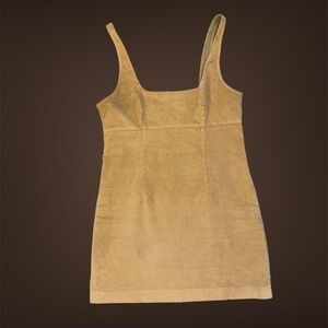 Women's Urban Outfitters Tan Sleeveless Mini Dress, Velvet, Size Large